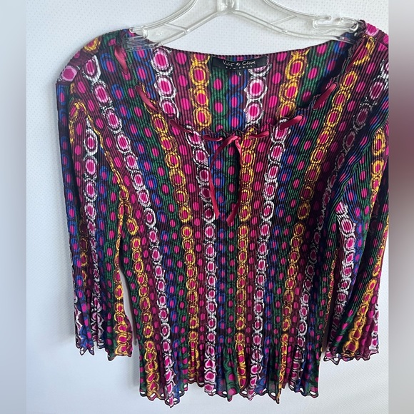 90s printed with bow women’s top size L - Picture 6 of 16